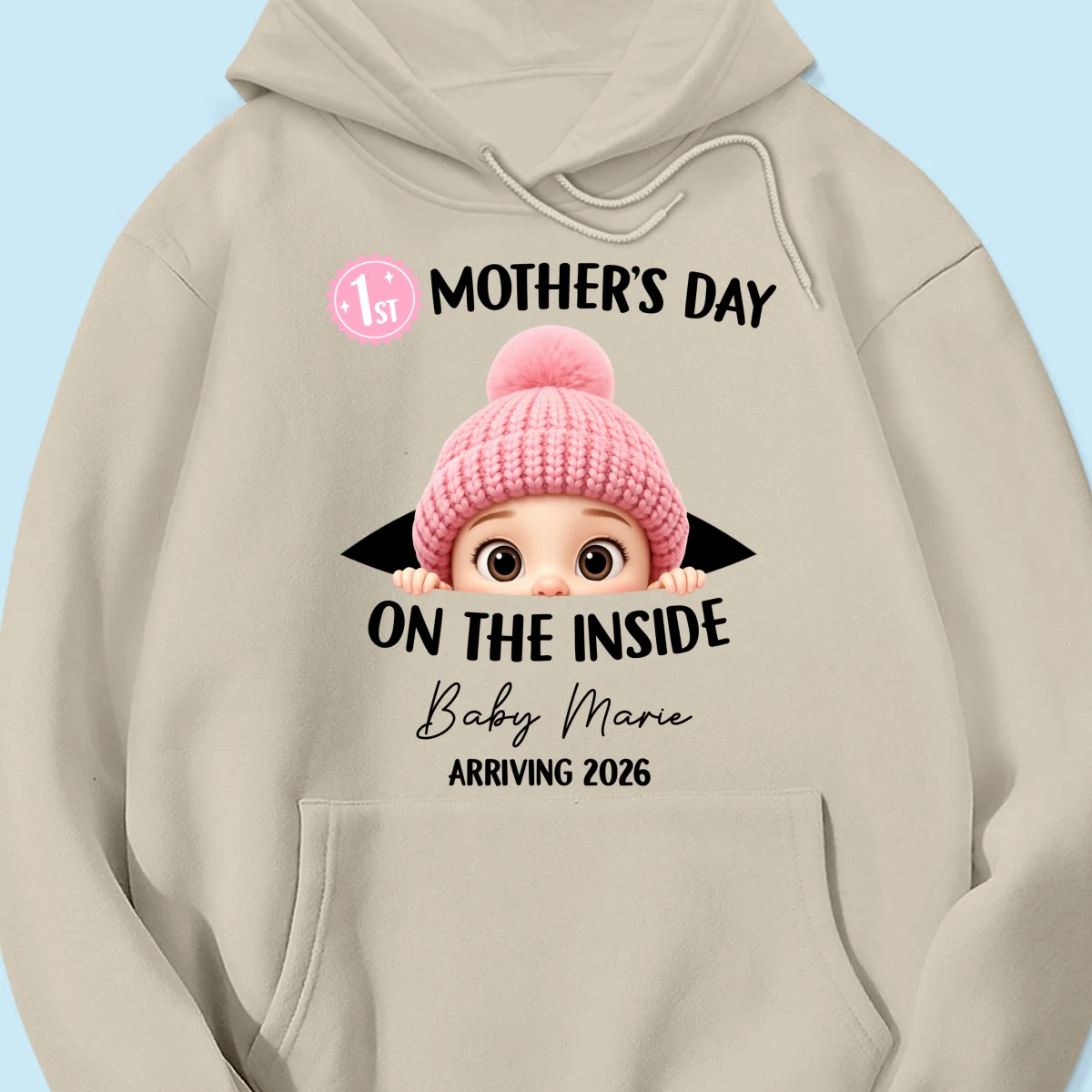 First Mother's Day on the Inside - Personalized Shirt - Baby Arriving Gift, Custom Pregnancy Announcement Tee - Image 70