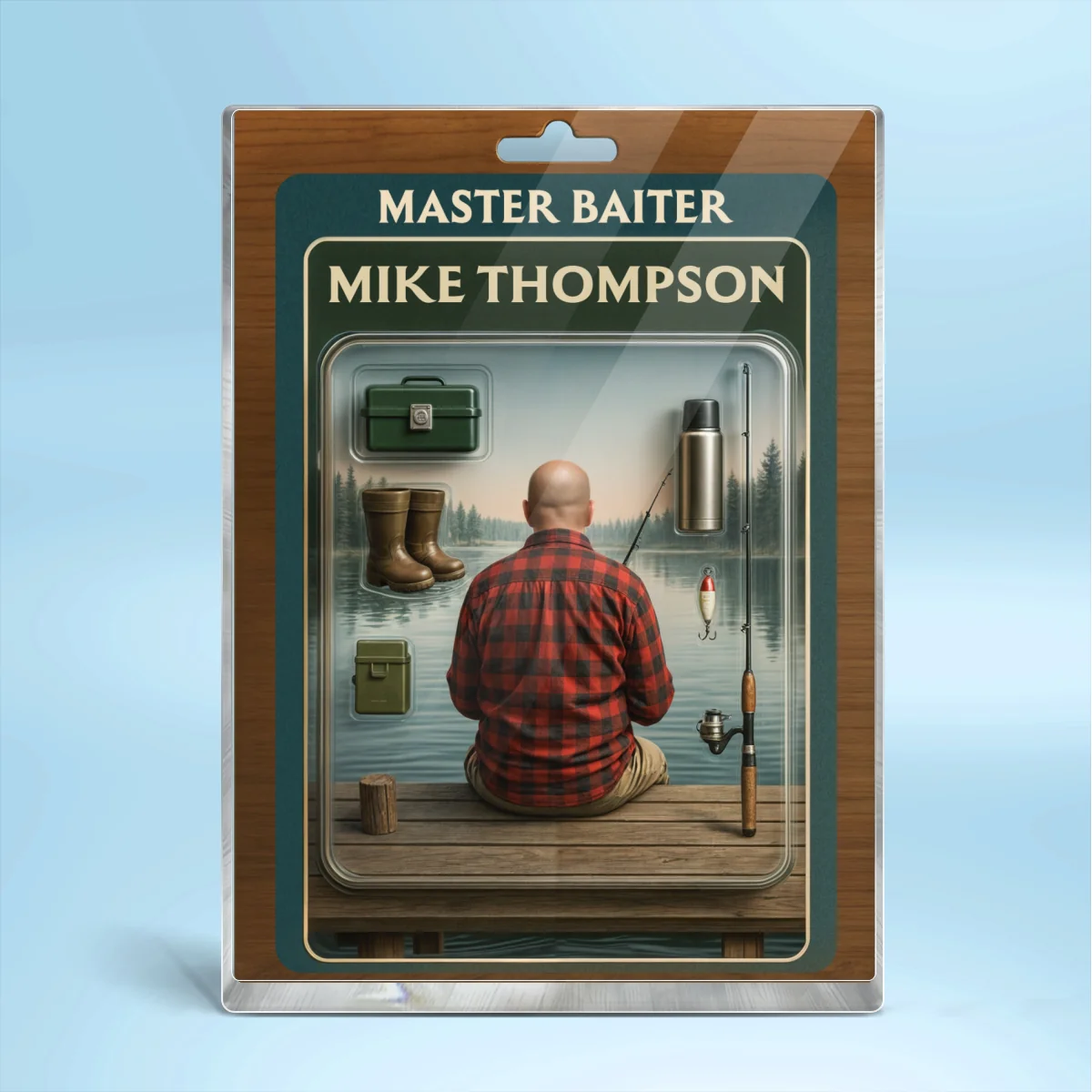 Fishing Dad Grandpa Man Realistic Figure Style Personalized Acrylic Block Plaque - Image 10