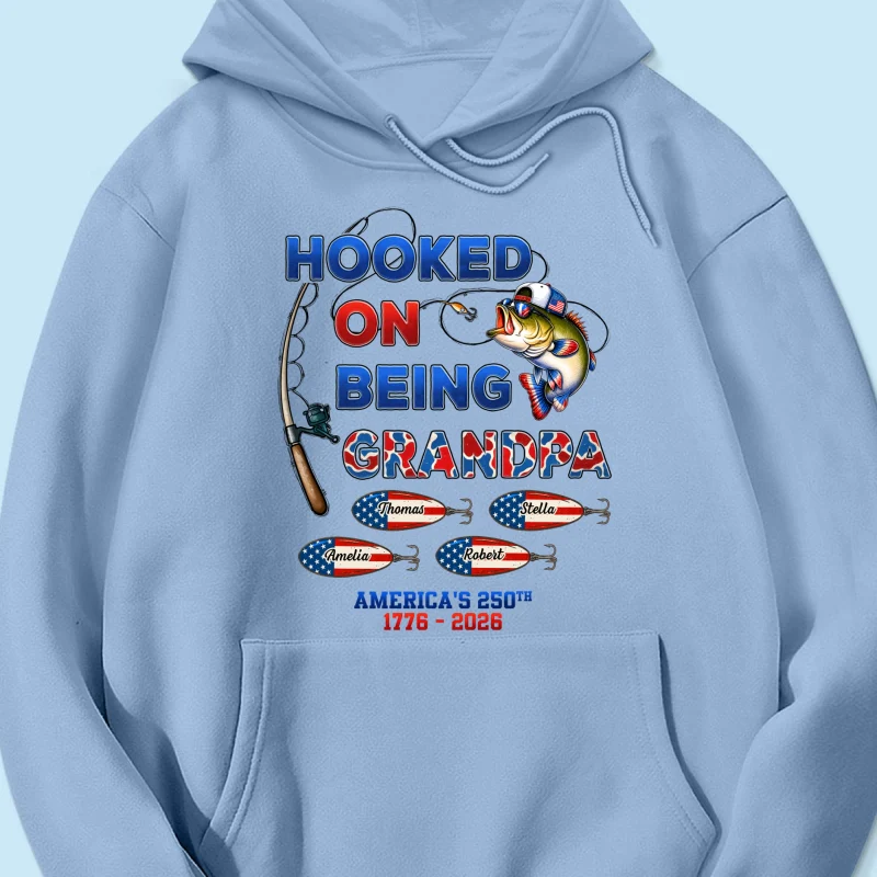 Fishing Grandpa Hooked On Freedom America 250th Anniversary - Personalized Shirt - Gift For Grandpa, 250 Years Of Freedom - Image 18