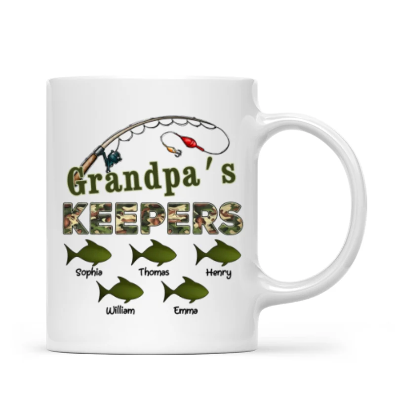 Fishing Grandpa's Keepers - Personalized Mug - Father's Day Gift For Grandpa, Dad - Image 11