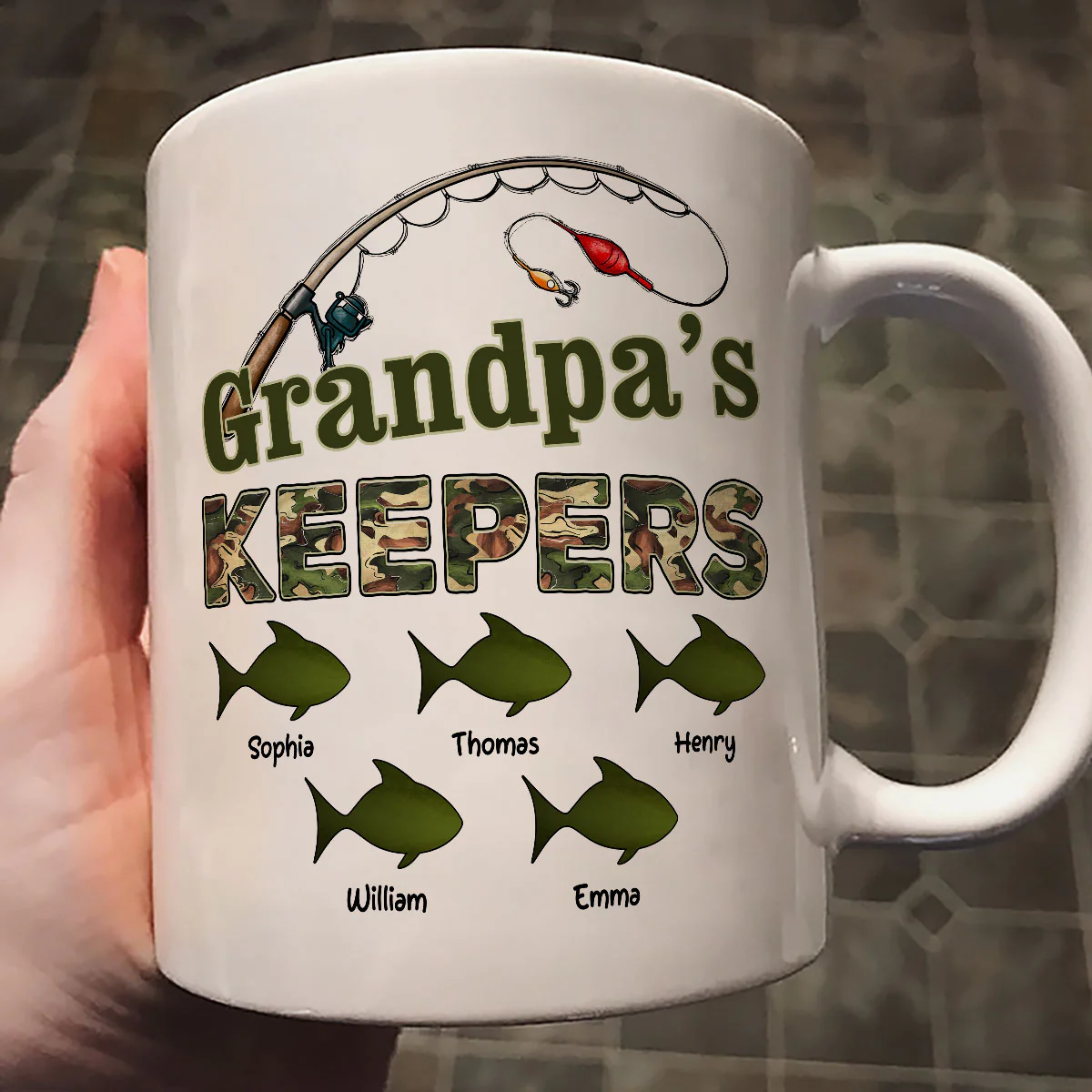 Fishing Grandpa's Keepers - Personalized Mug - Father's Day Gift For Grandpa, Dad - Image 5