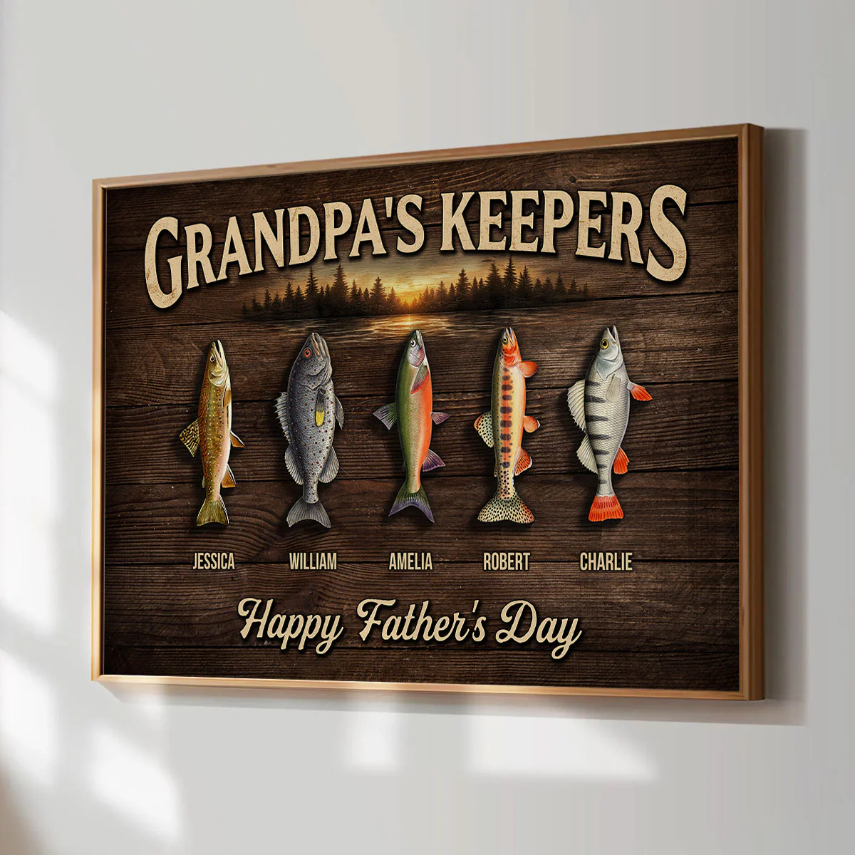 Fishing Grandpa's Keepers - Personalized Poster - Father's Day Gift For Grandpa, Dad - Image 4