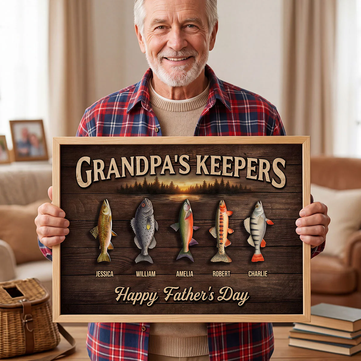 Fishing Grandpa's Keepers - Personalized Poster - Father's Day Gift For Grandpa, Dad - Image 5