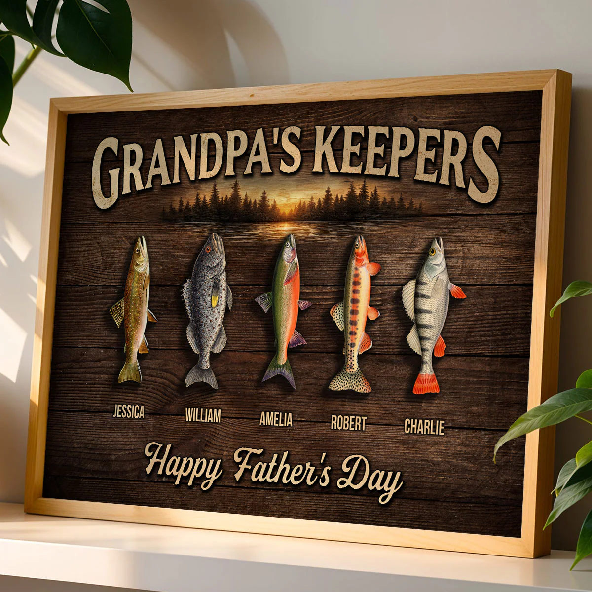Fishing Grandpa's Keepers - Personalized Poster - Father's Day Gift For Grandpa, Dad - Image 9