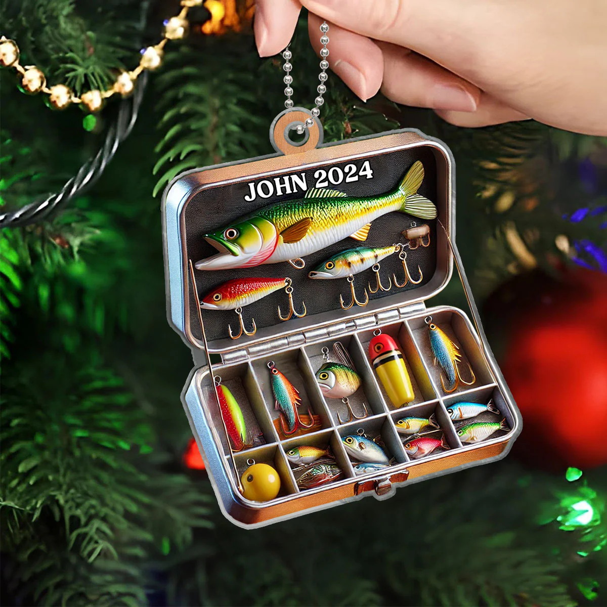 Fishing Tackle Box 2D Flat Acrylic Ornament Not 3D, Fisherman Ornament, Fishing Dad Ornament, Christmas Gifts Tackle Box, Gifts for Him - Image 4
