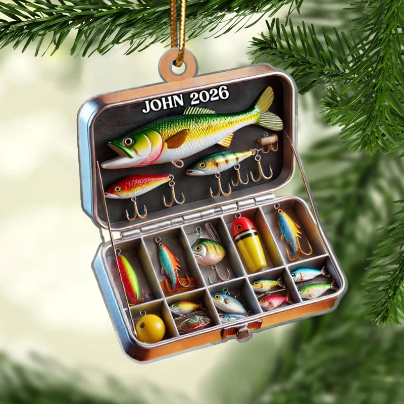 Fishing Tackle Box 2D Flat Acrylic Ornament Not 3D, Fisherman Ornament, Fishing Dad Ornament, Christmas Gifts Tackle Box, Gifts for Him - Image 7