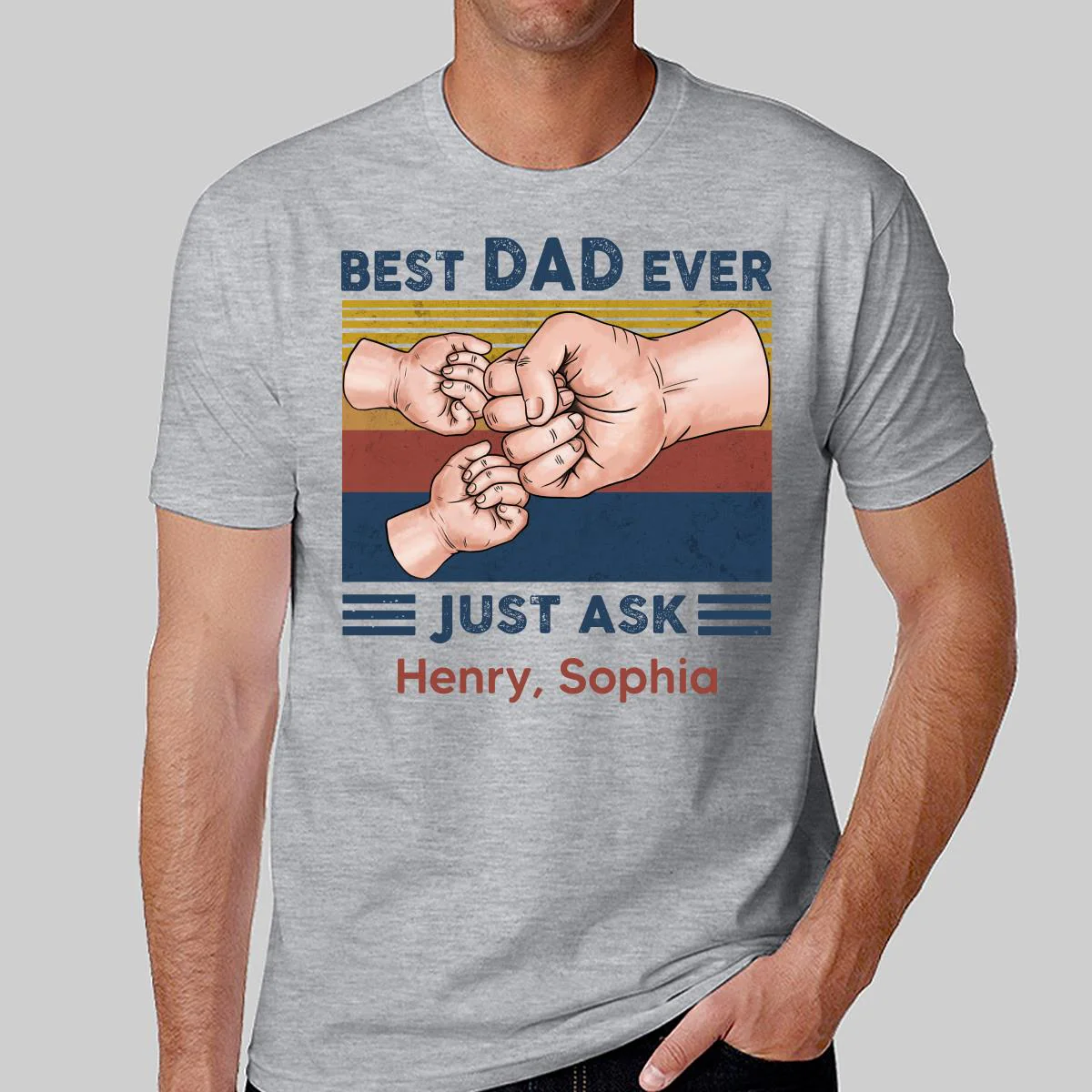 Fist Bump Best Dad Ever Just Ask Personalized Shirt - Image 2