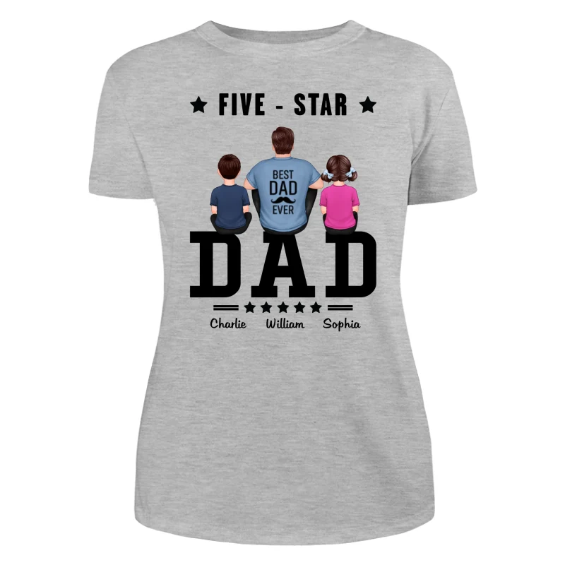 Five Star Dad Father‘s Day Gift Personalized Shirt - Image 10
