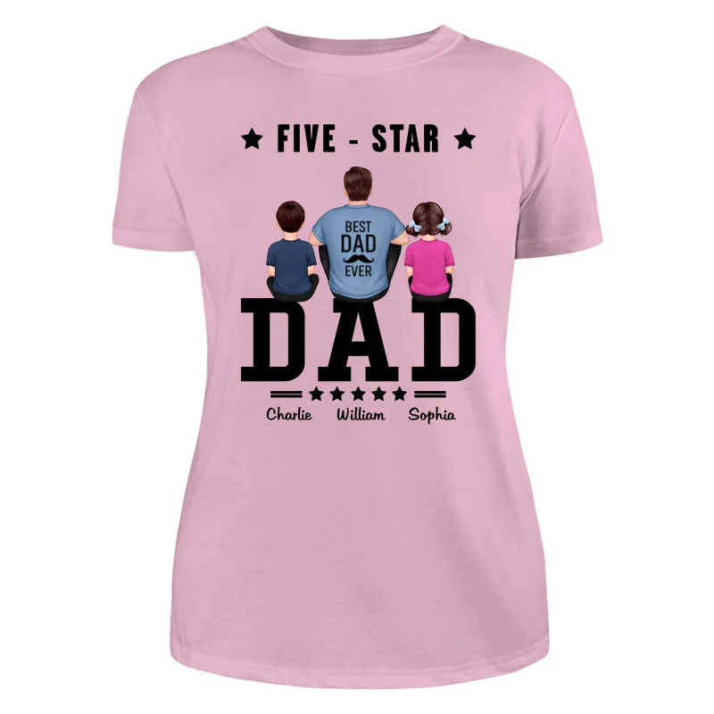 Five Star Dad Father‘s Day Gift Personalized Shirt - Image 11