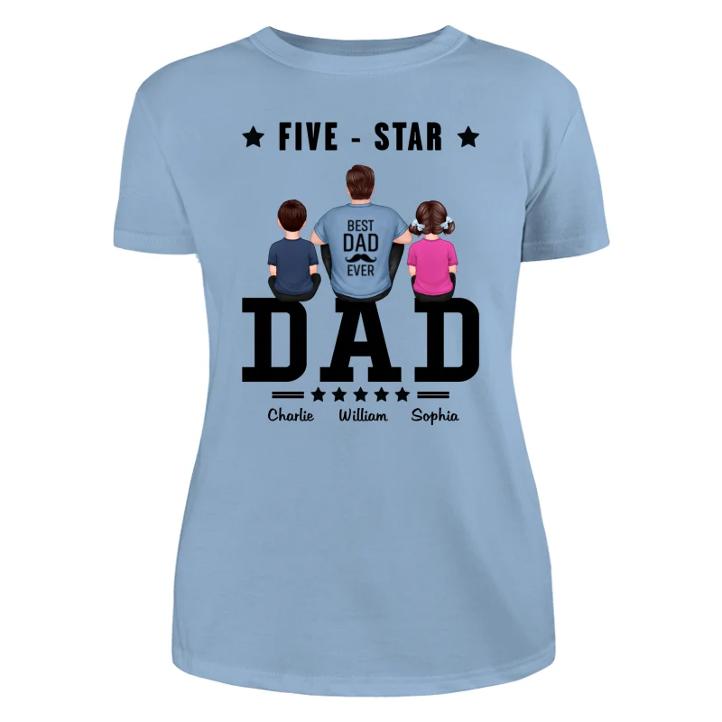 Five Star Dad Father‘s Day Gift Personalized Shirt - Image 12