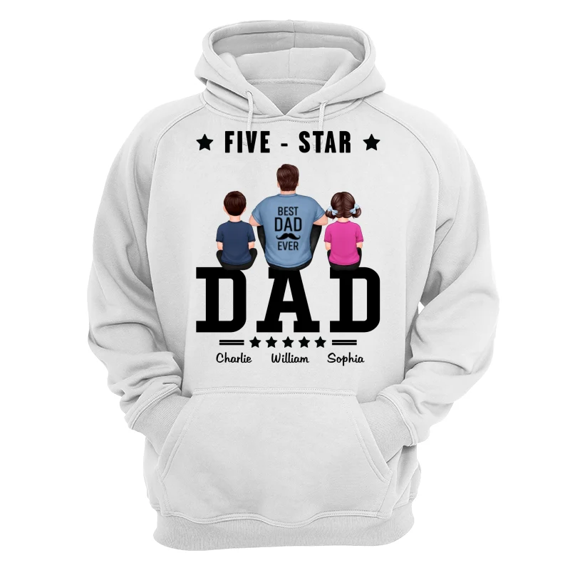 Five Star Dad Father‘s Day Gift Personalized Shirt - Image 13