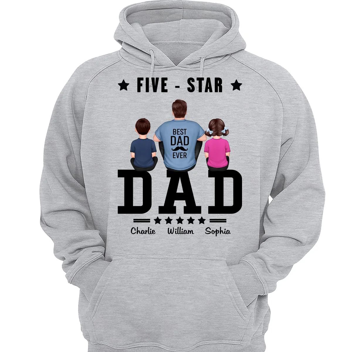 Five Star Dad Father‘s Day Gift Personalized Shirt - Image 3