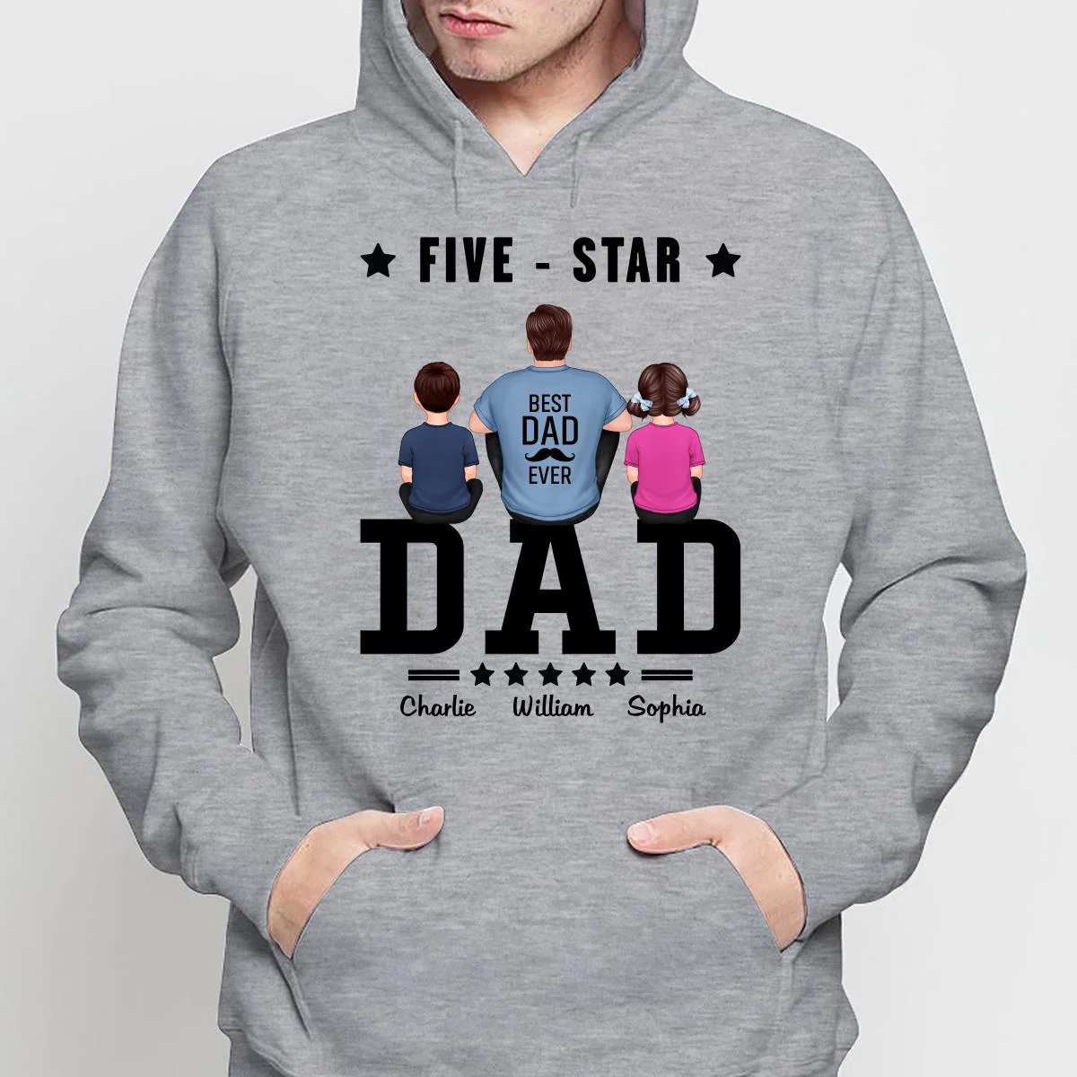 Five Star Dad Father‘s Day Gift Personalized Shirt - Image 4
