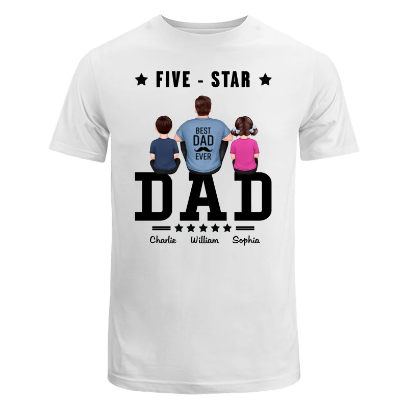 Five Star Dad Father‘s Day Gift Personalized Shirt - Image 5