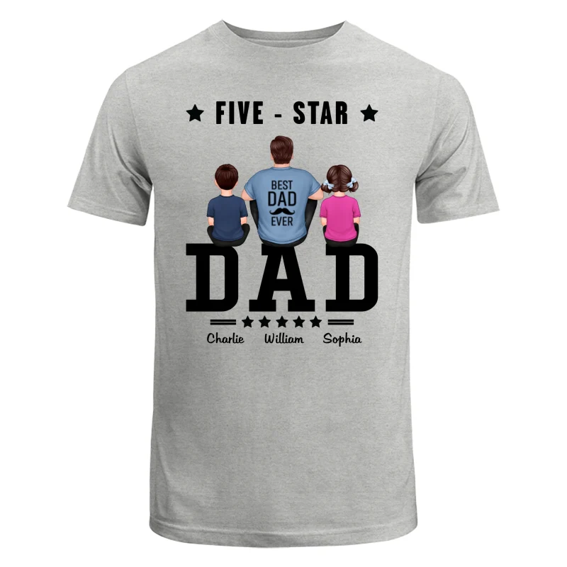 Five Star Dad Father‘s Day Gift Personalized Shirt - Image 6