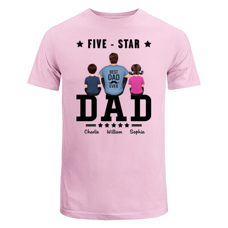 Five Star Dad Father‘s Day Gift Personalized Shirt - Image 7