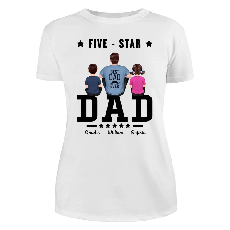 Five Star Dad Father‘s Day Gift Personalized Shirt - Image 9