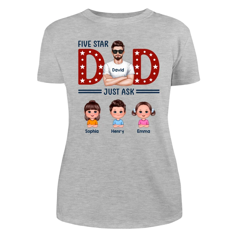 Five Star Dad Just Ask Kids Personalized Shirt - Image 10