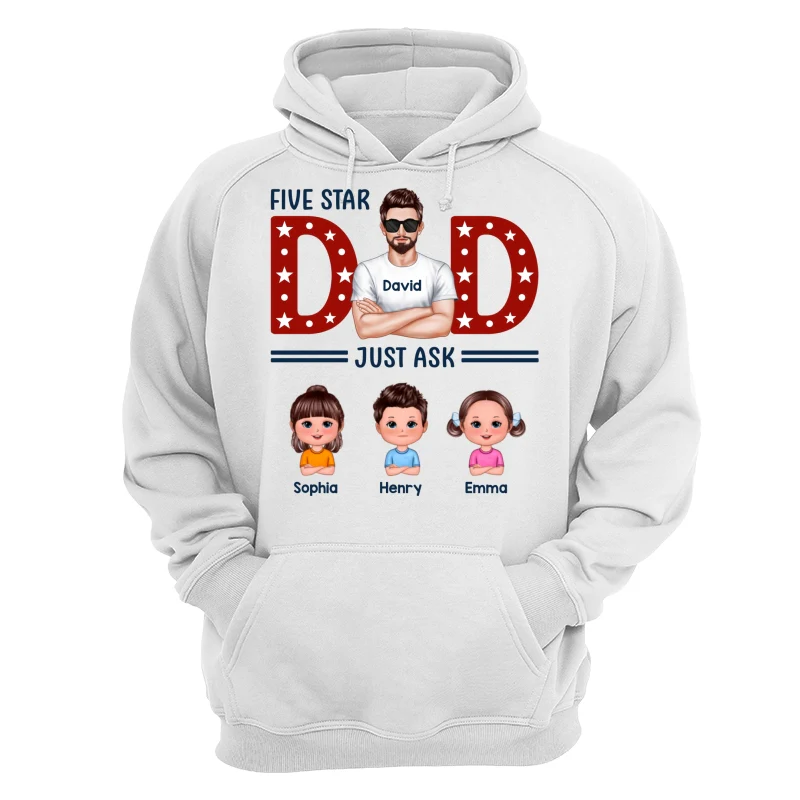 Five Star Dad Just Ask Kids Personalized Shirt - Image 13