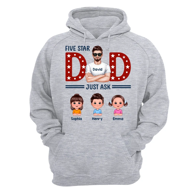Five Star Dad Just Ask Kids Personalized Shirt - Image 14