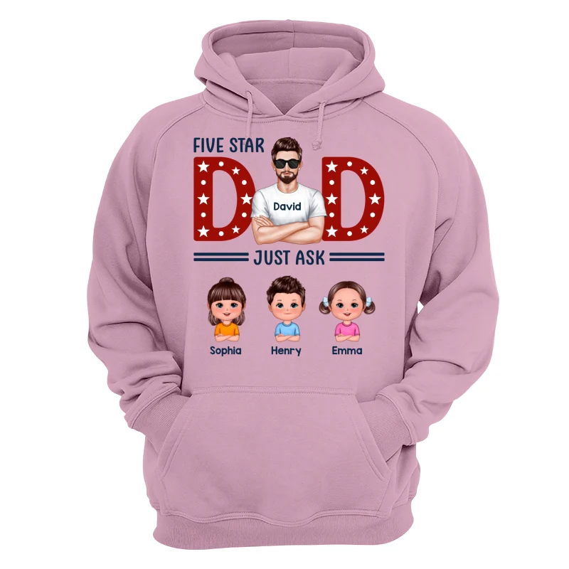Five Star Dad Just Ask Kids Personalized Shirt - Image 15
