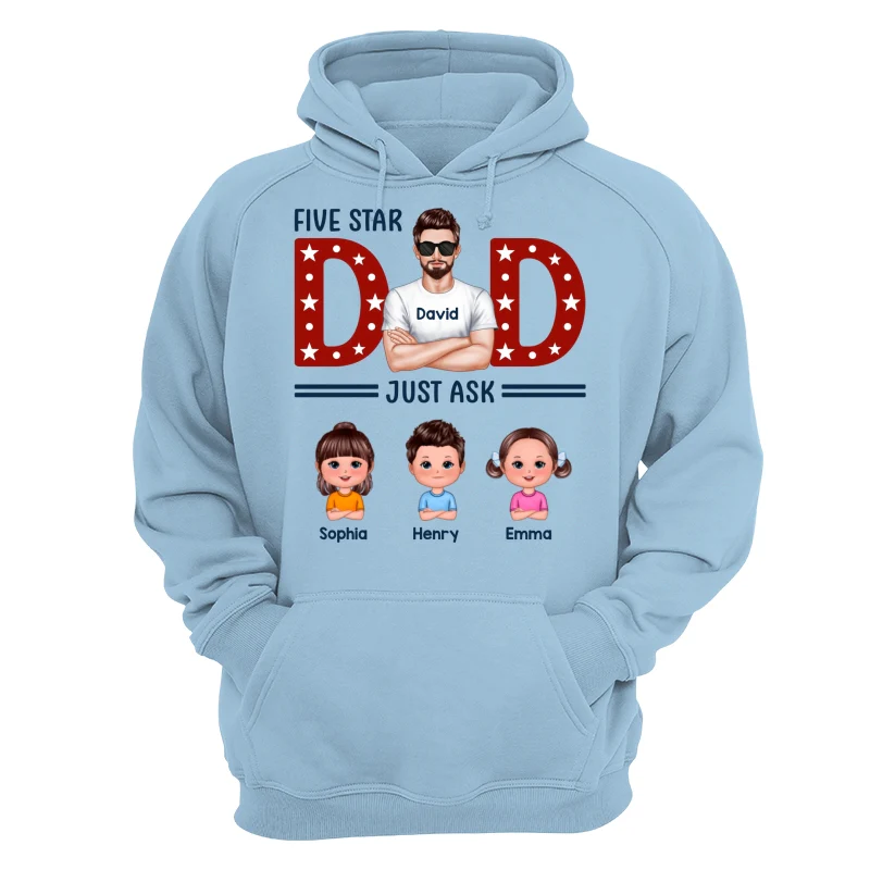 Five Star Dad Just Ask Kids Personalized Shirt - Image 16