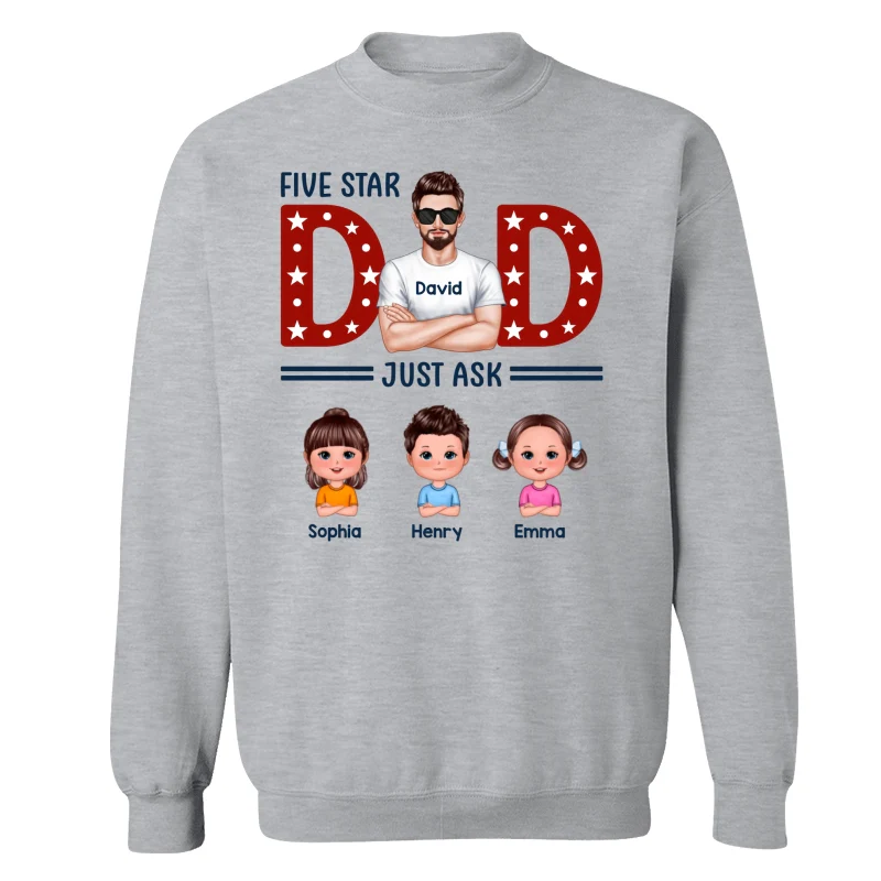 Five Star Dad Just Ask Kids Personalized Shirt - Image 18