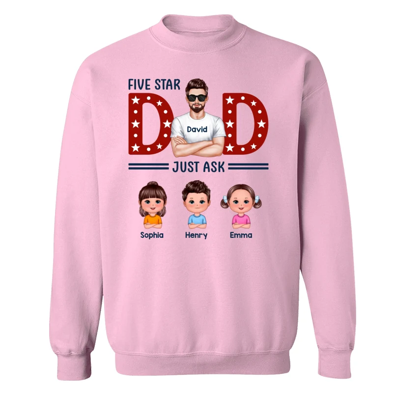 Five Star Dad Just Ask Kids Personalized Shirt - Image 19