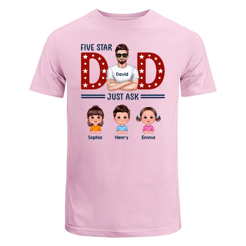 Five Star Dad Just Ask Kids Personalized Shirt - Image 7