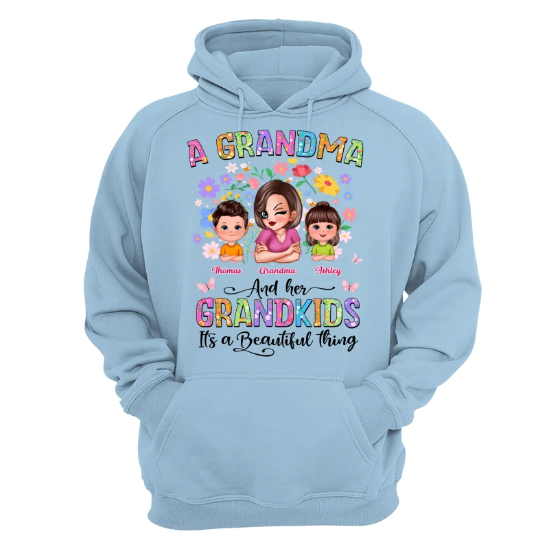 Floral Pattern A Grandma With Her Grandkids Personalized Shirt - Image 16