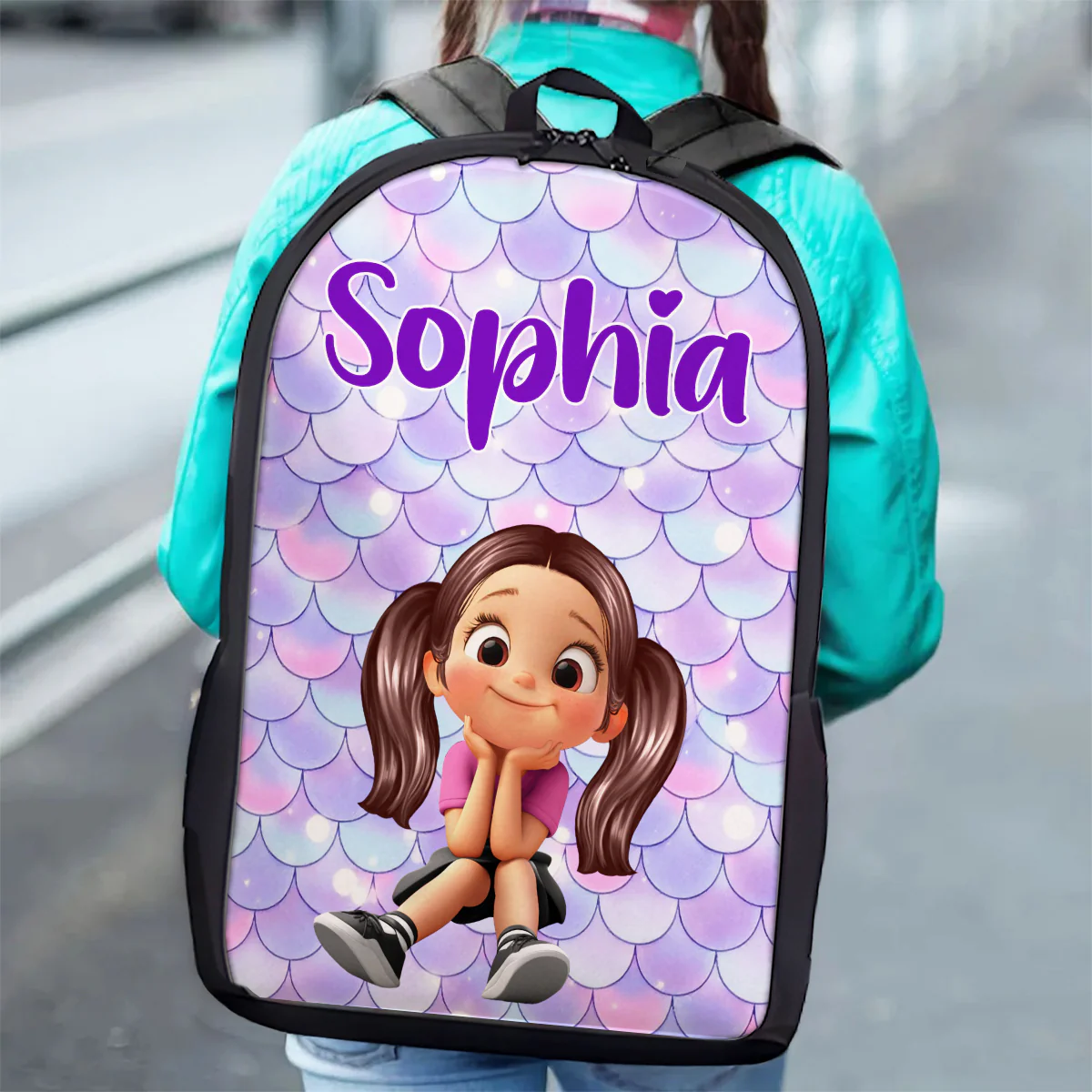 Floral Pink Pattern Personalized Backpack, Custom Back to School Kids Backpack, Kindergarten Elementary School Bookbag for Girl - Image 8