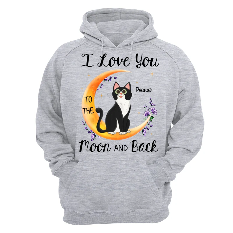Floral Sitting Cat Cartoon And Moon Personalized Shirt - Image 14