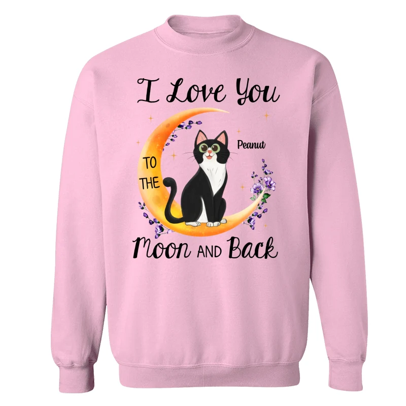 Floral Sitting Cat Cartoon And Moon Personalized Shirt - Image 19