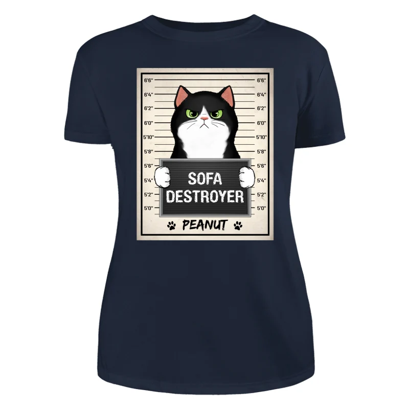 Fluffy Cat Crimes Mugshot Personalized Shirt - Image 10