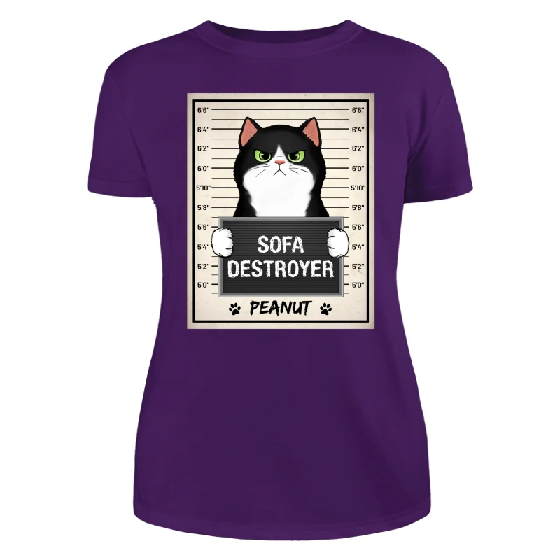 Fluffy Cat Crimes Mugshot Personalized Shirt - Image 12