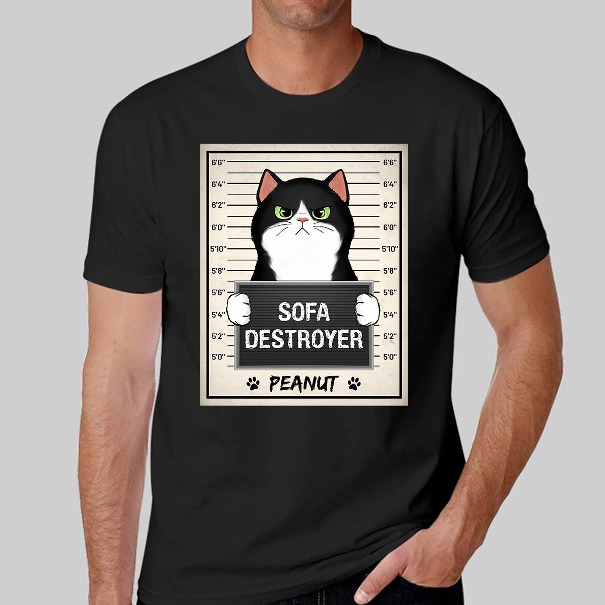 Fluffy Cat Crimes Mugshot Personalized Shirt - Image 2