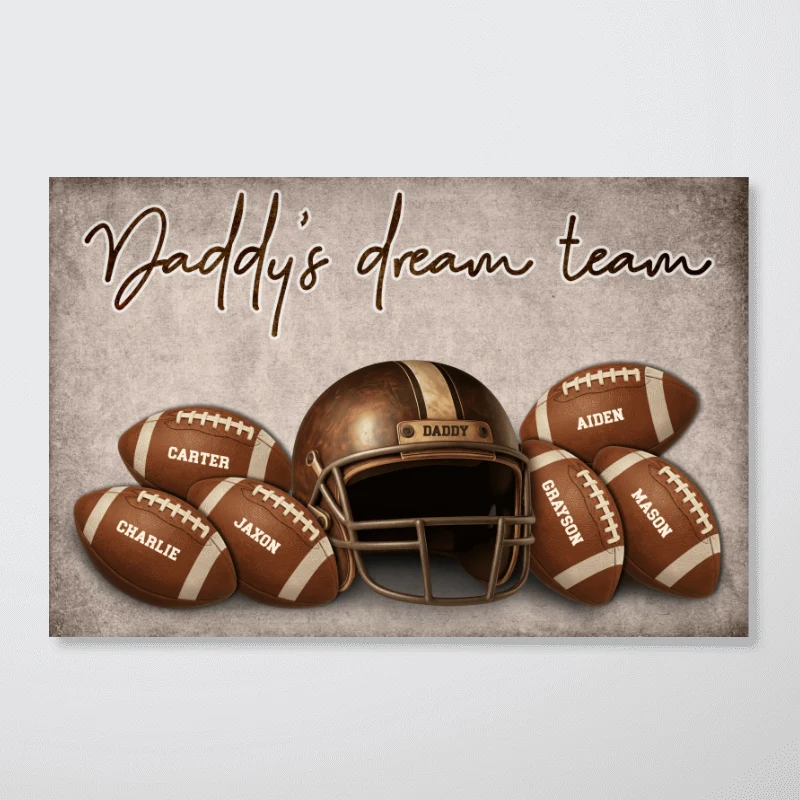 Football Dad Family Names Personalized Poster, Father's Day gift - Image 11