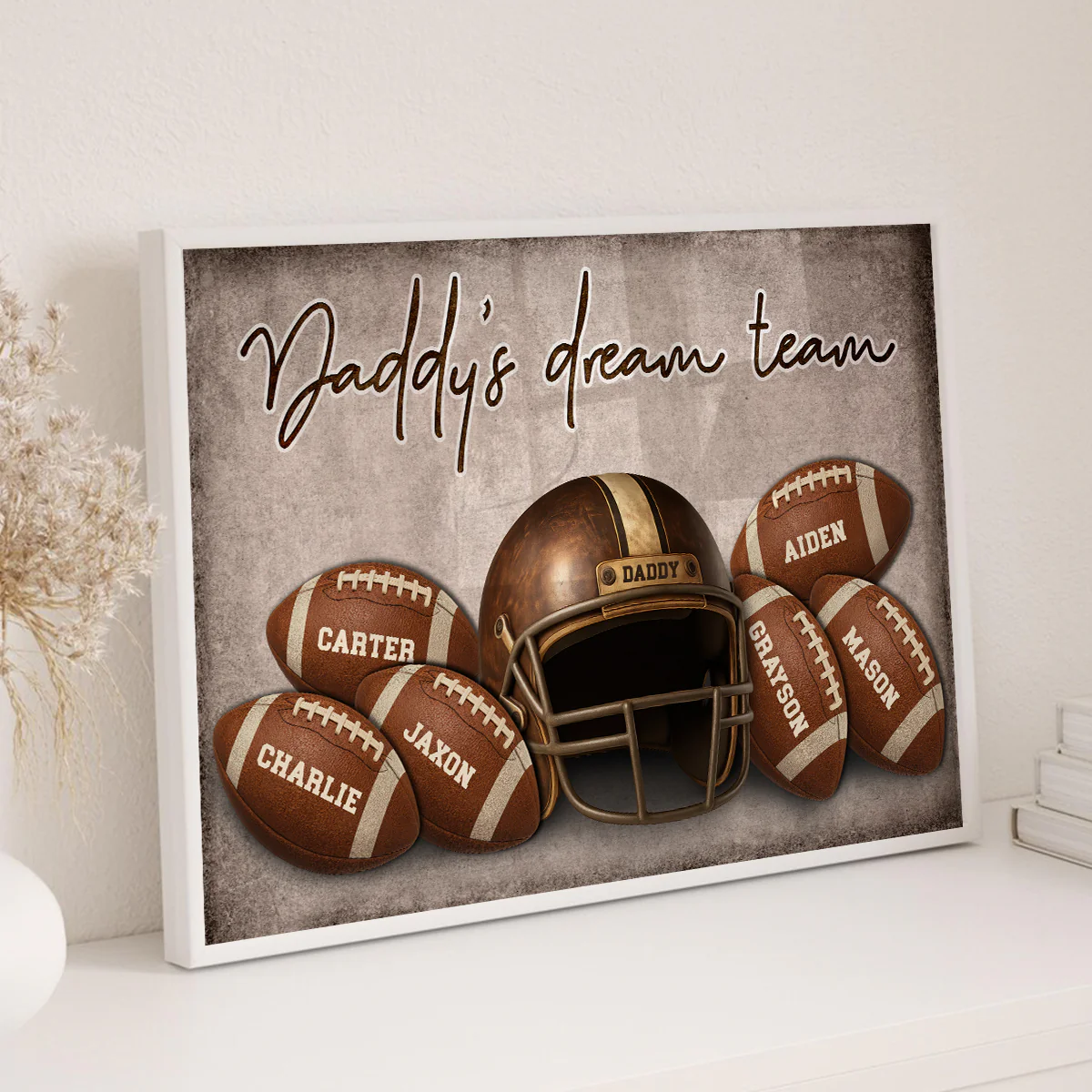 Football Dad Family Names Personalized Poster, Father's Day gift - Image 2