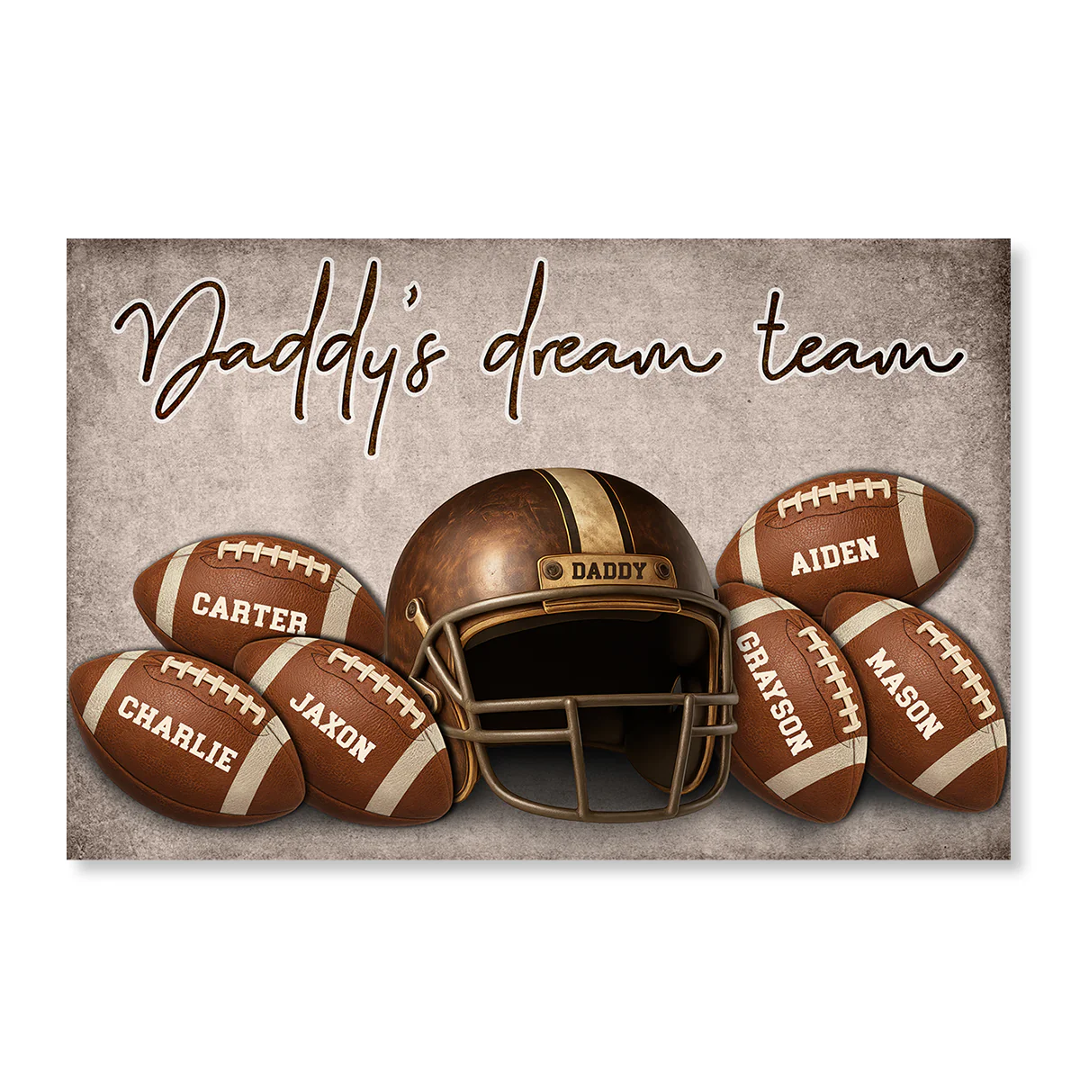 Football Dad Family Names Personalized Poster, Father's Day gift - Image 3