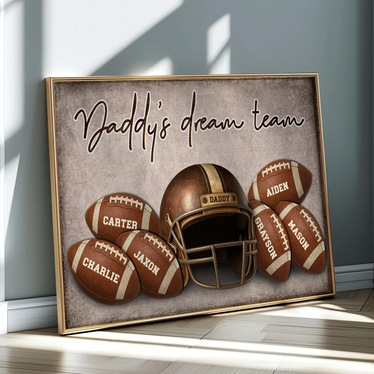 Football Dad Family Names Personalized Poster, Father's Day gift - Image 4