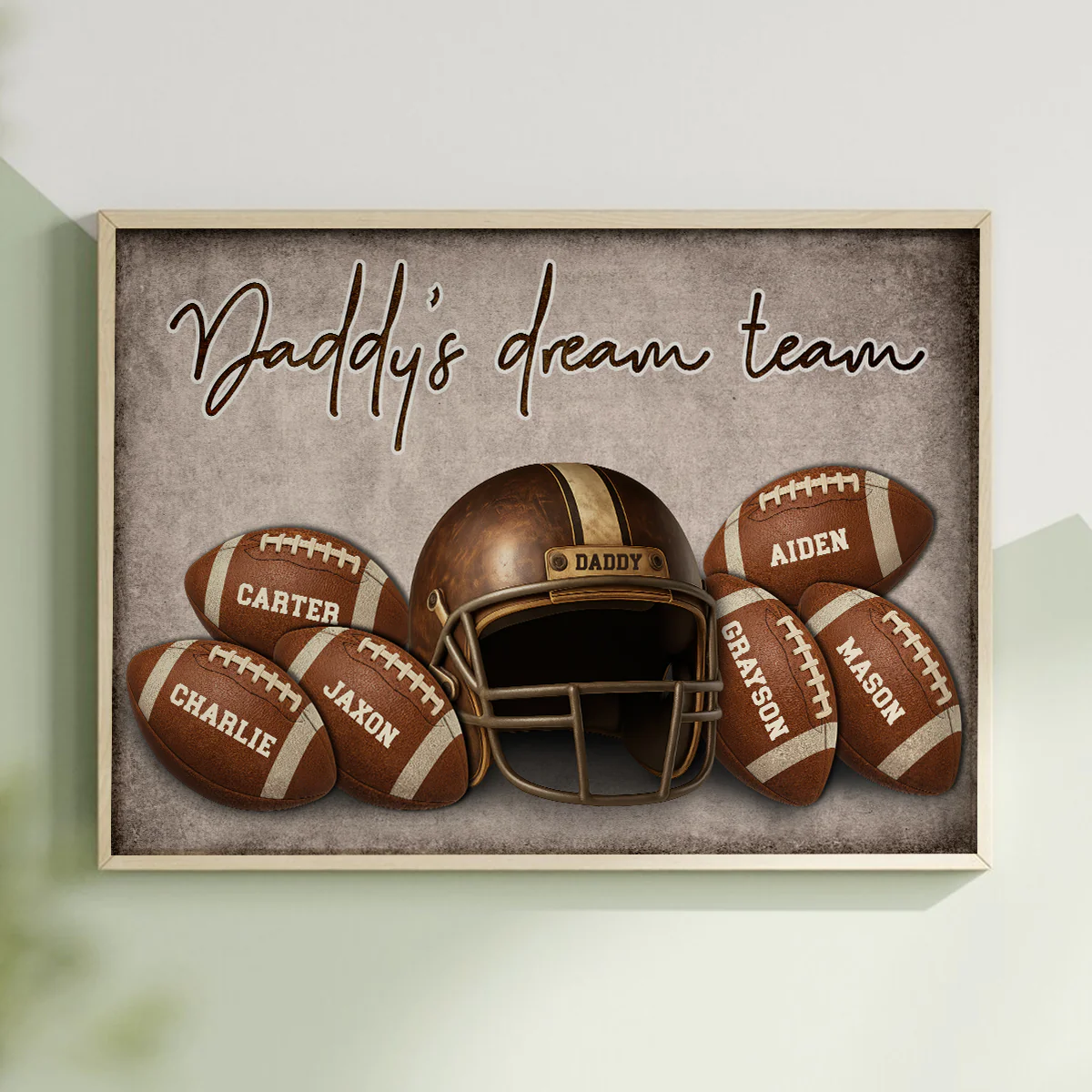 Football Dad Family Names Personalized Poster, Father's Day gift - Image 5