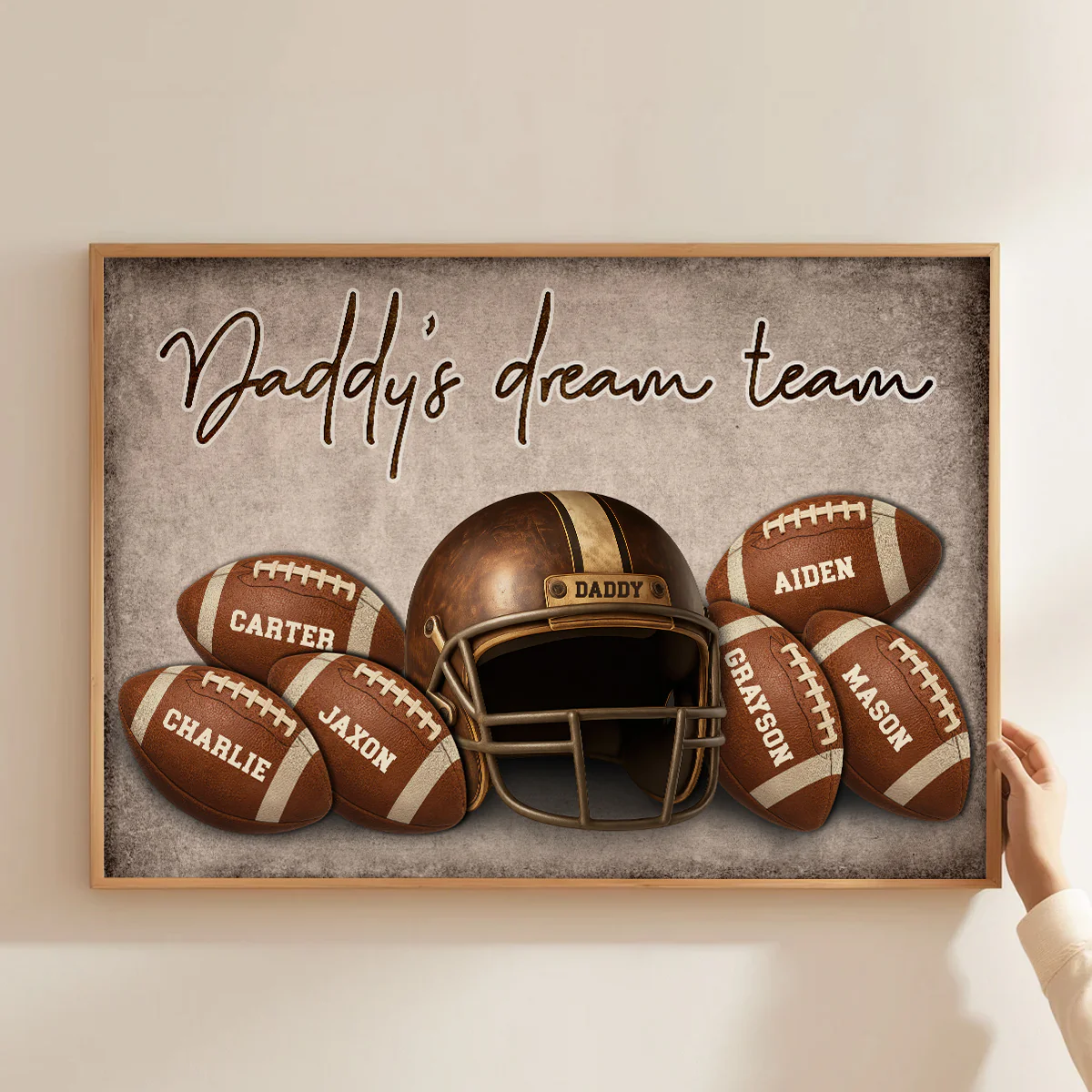 Football Dad Family Names Personalized Poster, Father's Day gift - Image 6