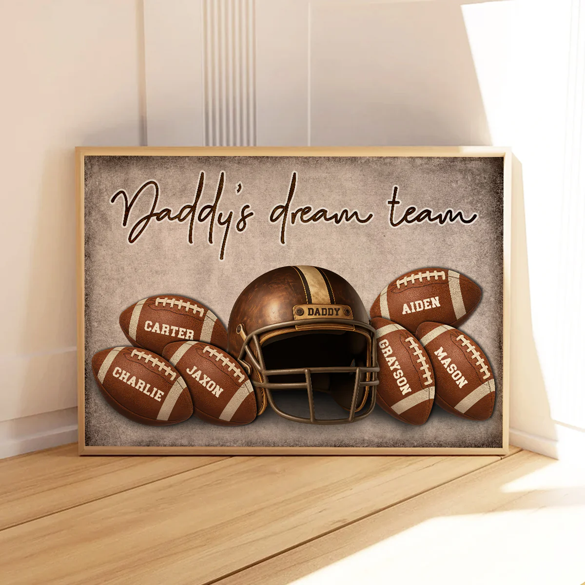 Football Dad Family Names Personalized Poster, Father's Day gift - Image 7
