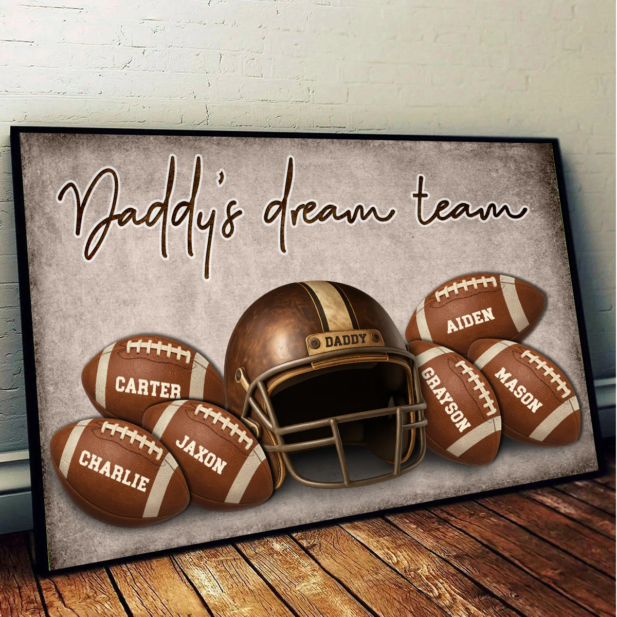 Football Dad Family Names Personalized Poster, Father's Day gift - Image 8