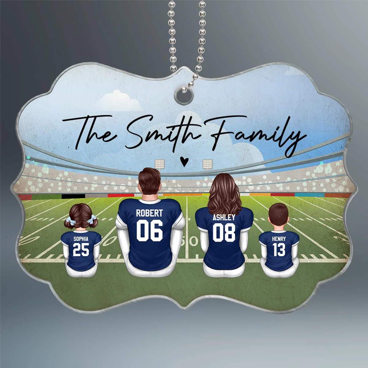 Football Family Christmas Personalized Acrylic Ornament - Image 2