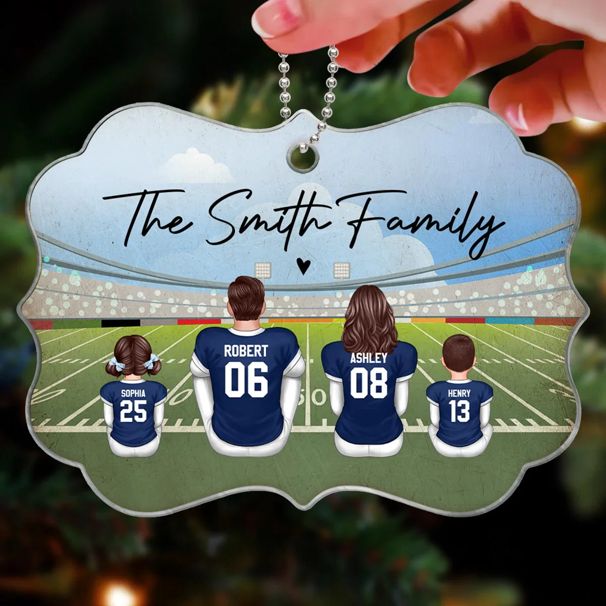 Football Family Christmas Personalized Acrylic Ornament - Image 3