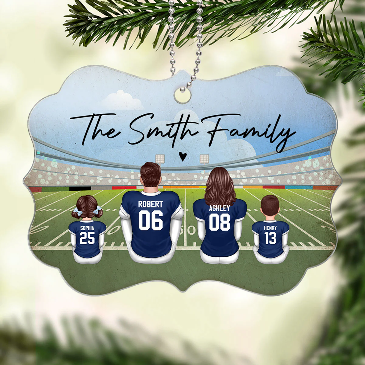 Football Family Christmas Personalized Acrylic Ornament - Image 4