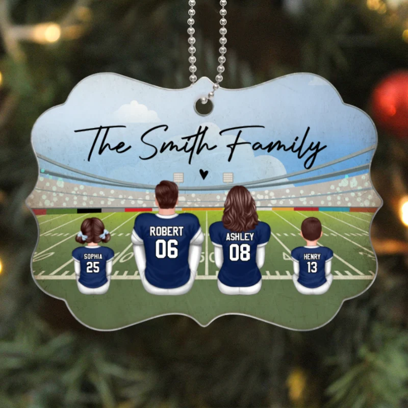 Football Family Christmas Personalized Acrylic Ornament - Image 6