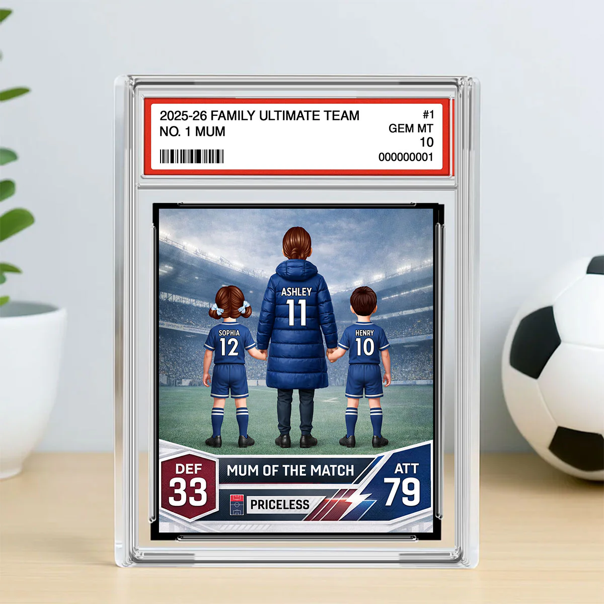 Football Mum Trading Card Style - Personalised Acrylic Block Plaque - Gift For Football Mum - Image 4