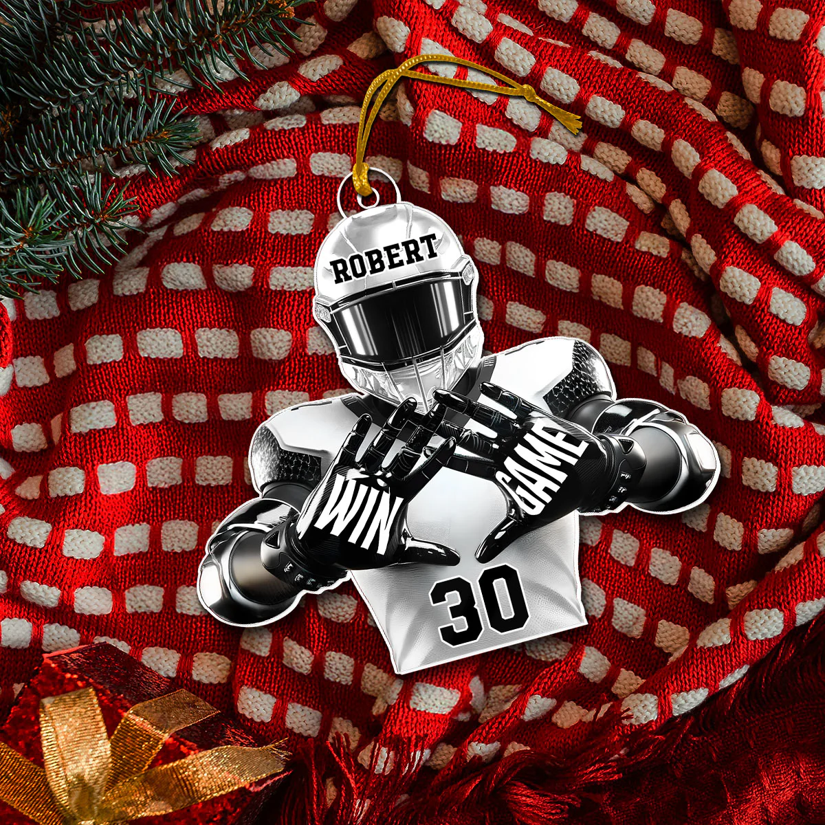 Football Player Football For Life Personalized Acrylic Ornament, 3D Effect Flat Ornament - Image 5
